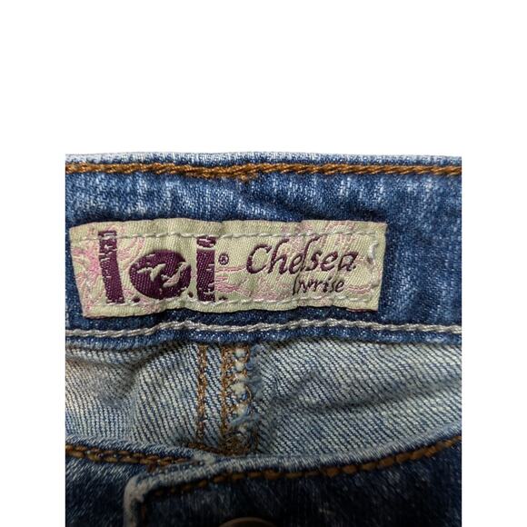 VTG 90s l.e.i. Chelsea Low Rise Bootcut Flair Raw Hem Jeans Y2K Grunge - Picture 5 of 8